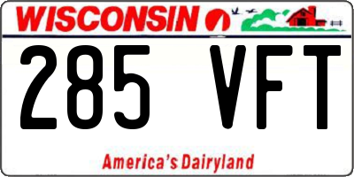 WI license plate 285VFT