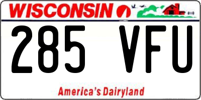 WI license plate 285VFU