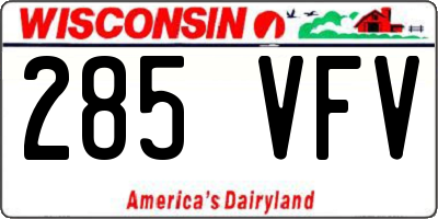 WI license plate 285VFV