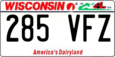 WI license plate 285VFZ