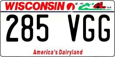 WI license plate 285VGG