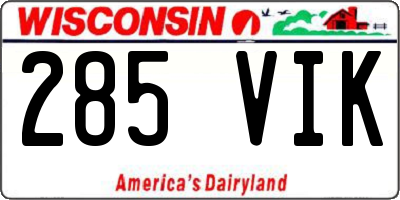 WI license plate 285VIK