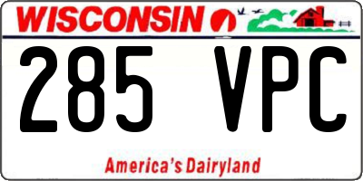 WI license plate 285VPC