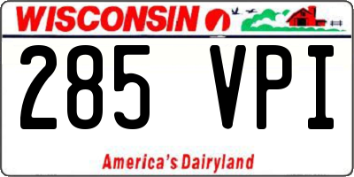 WI license plate 285VPI