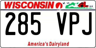 WI license plate 285VPJ