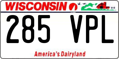 WI license plate 285VPL