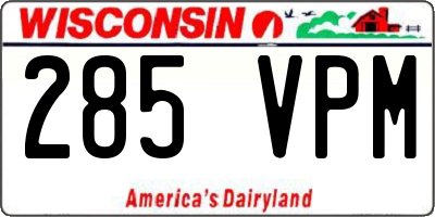 WI license plate 285VPM