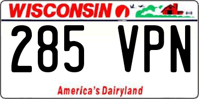 WI license plate 285VPN