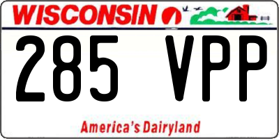 WI license plate 285VPP