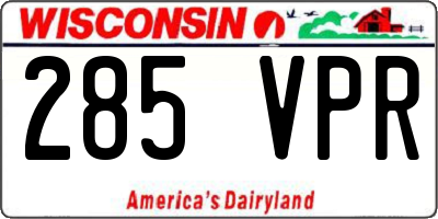 WI license plate 285VPR
