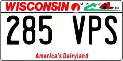 WI license plate 285VPS