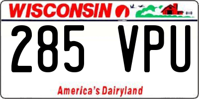 WI license plate 285VPU