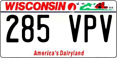 WI license plate 285VPV