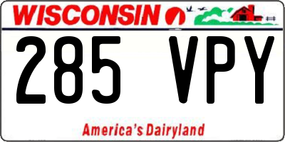 WI license plate 285VPY