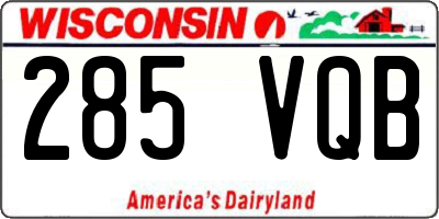 WI license plate 285VQB