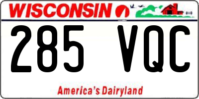 WI license plate 285VQC