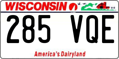 WI license plate 285VQE