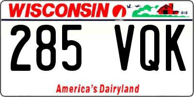 WI license plate 285VQK