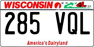 WI license plate 285VQL