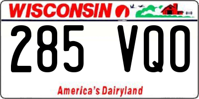 WI license plate 285VQO