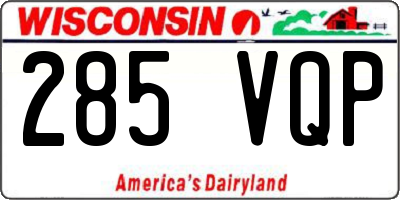 WI license plate 285VQP