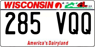 WI license plate 285VQQ