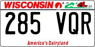 WI license plate 285VQR