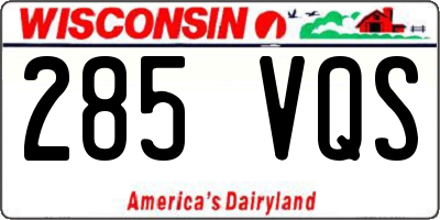 WI license plate 285VQS