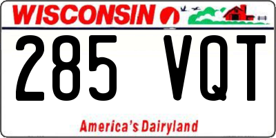 WI license plate 285VQT