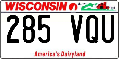 WI license plate 285VQU