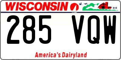 WI license plate 285VQW