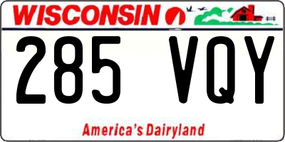 WI license plate 285VQY