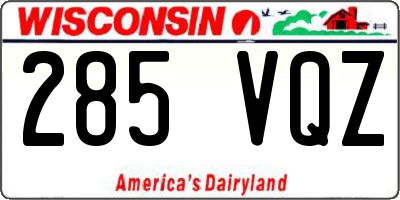 WI license plate 285VQZ