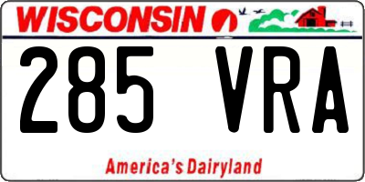 WI license plate 285VRA
