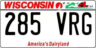 WI license plate 285VRG