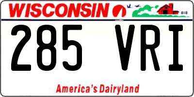 WI license plate 285VRI