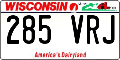 WI license plate 285VRJ