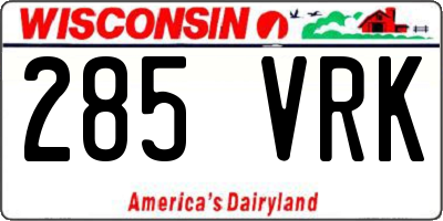 WI license plate 285VRK