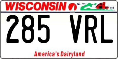 WI license plate 285VRL