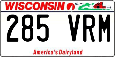 WI license plate 285VRM