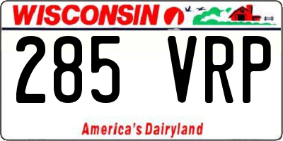WI license plate 285VRP