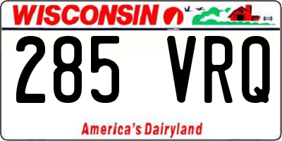 WI license plate 285VRQ