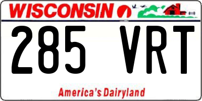 WI license plate 285VRT