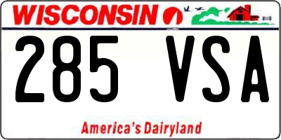 WI license plate 285VSA