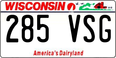WI license plate 285VSG