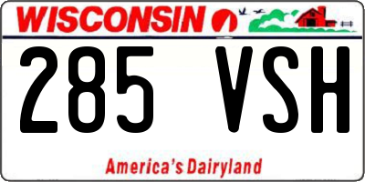 WI license plate 285VSH