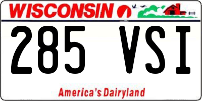 WI license plate 285VSI