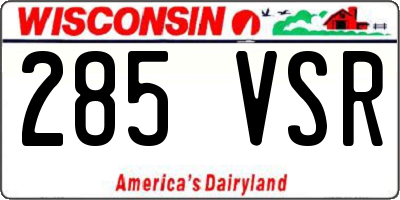 WI license plate 285VSR