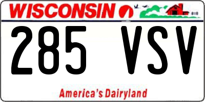WI license plate 285VSV