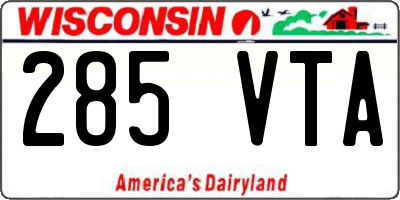 WI license plate 285VTA